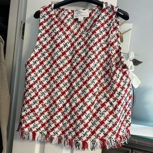 Anthro tank tweed with fringe tank